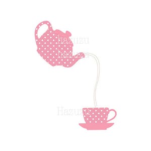 Rose théière verser thé thé PNG clip art fond transparent timbre numérique Téléchargement instantané collage journal scrapbooking