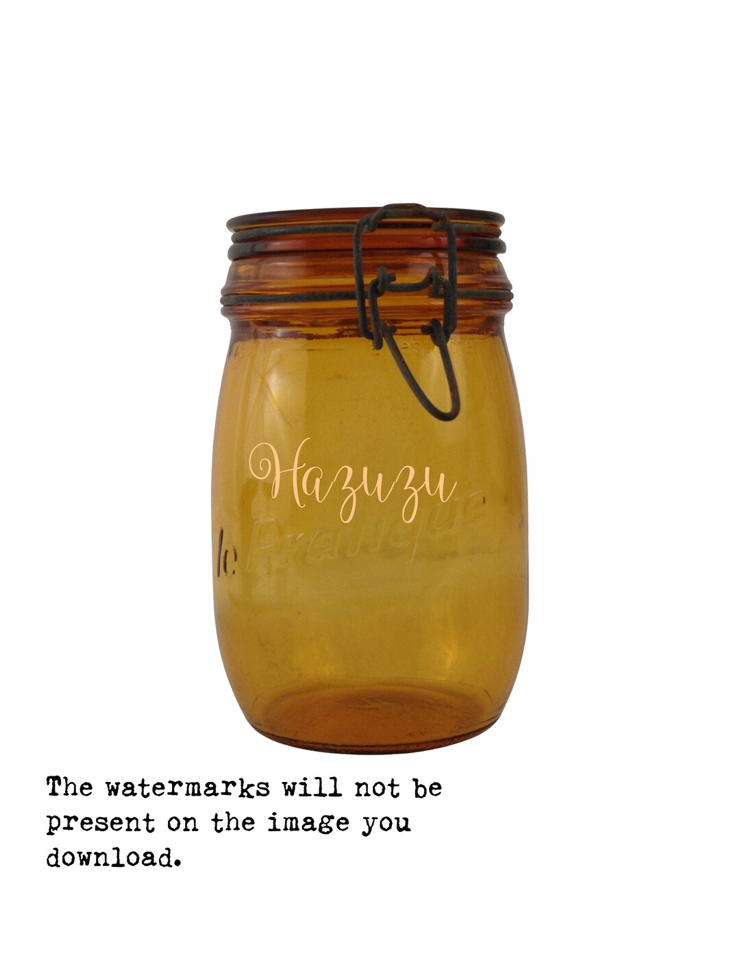 Antique Amber Canning Jar Printable PNG Food Vintage Mason French