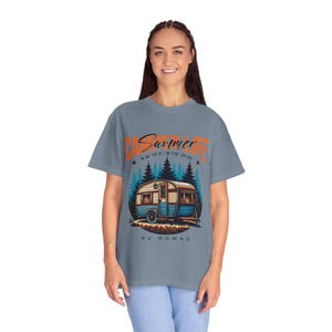 T-shirt med husvagnsmotiv | T-shirt med vintagemotiv Blue Jean
