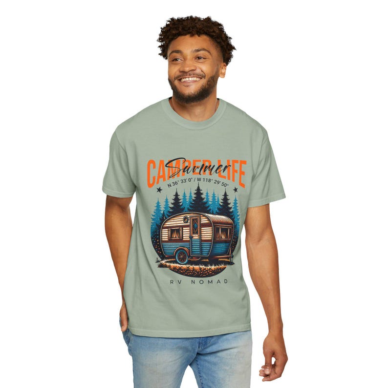 T-shirt med husvagnsmotiv | T-shirt med vintagemotiv Bay
