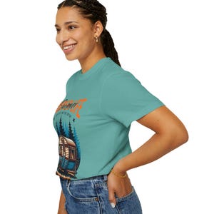 T-shirt med husvagnsmotiv | T-shirt med vintagemotiv Seafoam