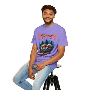 T-shirt med husvagnsmotiv | T-shirt med vintagemotiv Violet