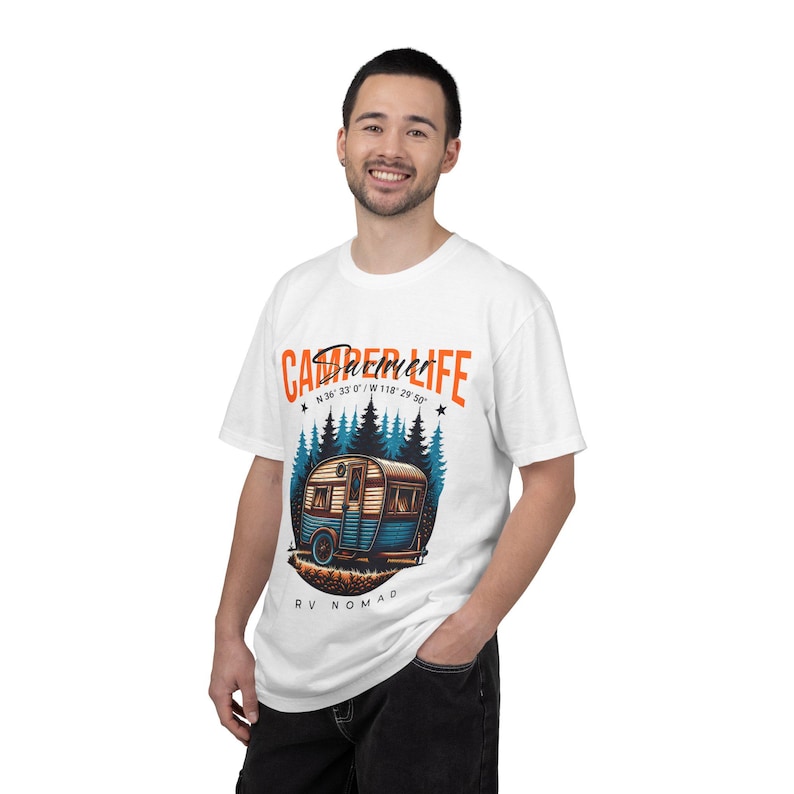 T-shirt med husvagnsmotiv | T-shirt med vintagemotiv White