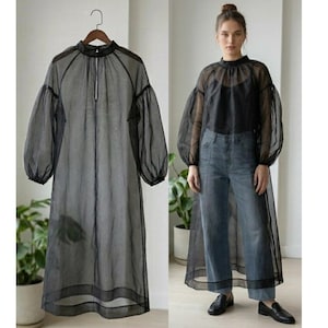organza mesh maxi dress Deep-V Cutout Mesh Maxi Dress