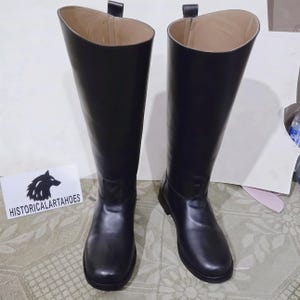 Botas de caballería auténticas de la Guerra Civil / Botas de montar de cuero para hombre hechas a mano, estilo recreación histórica, para oficial alemán