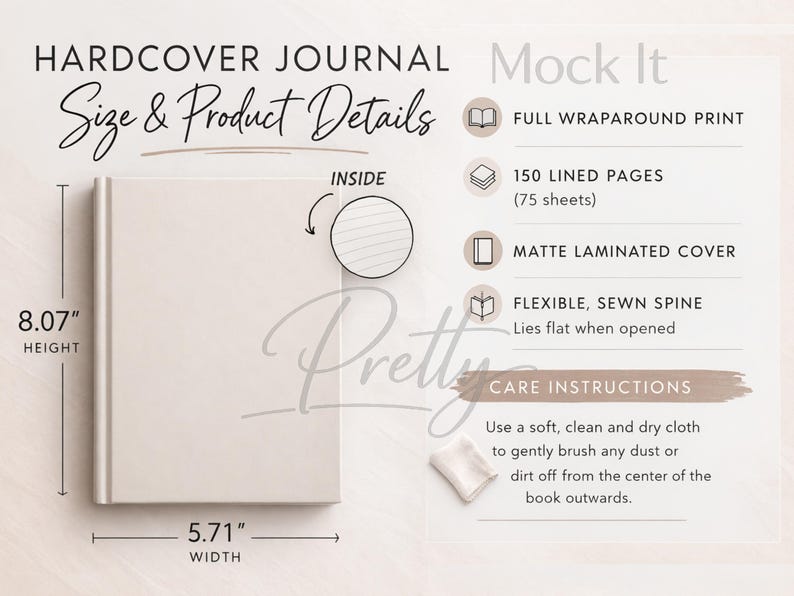 Journal Size Examples Hardcover Matte Journal Size Chart Guide, Size Chart Template for POD ...