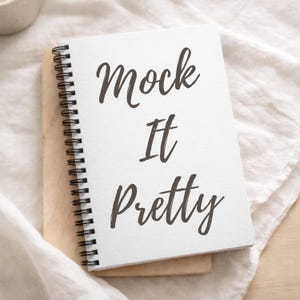 Spiral Notebook Mockup, Printify Notebook Mockup Image, Small Spiral Journal Styled Photo with Minimalist Aesthetic