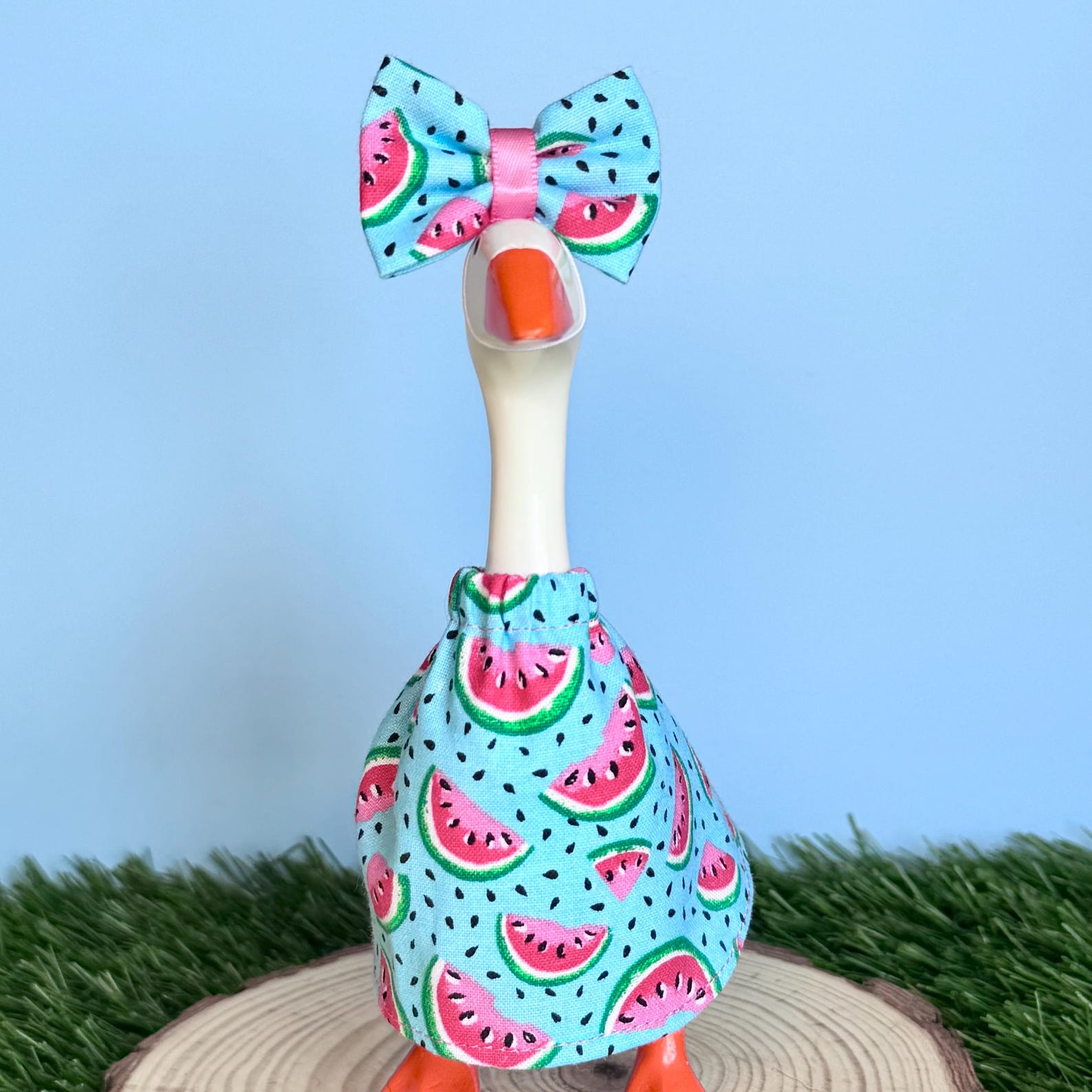 Watermelon Dress & Bow 7” Desk Goose Outfit | Goose Spring Clothes ...