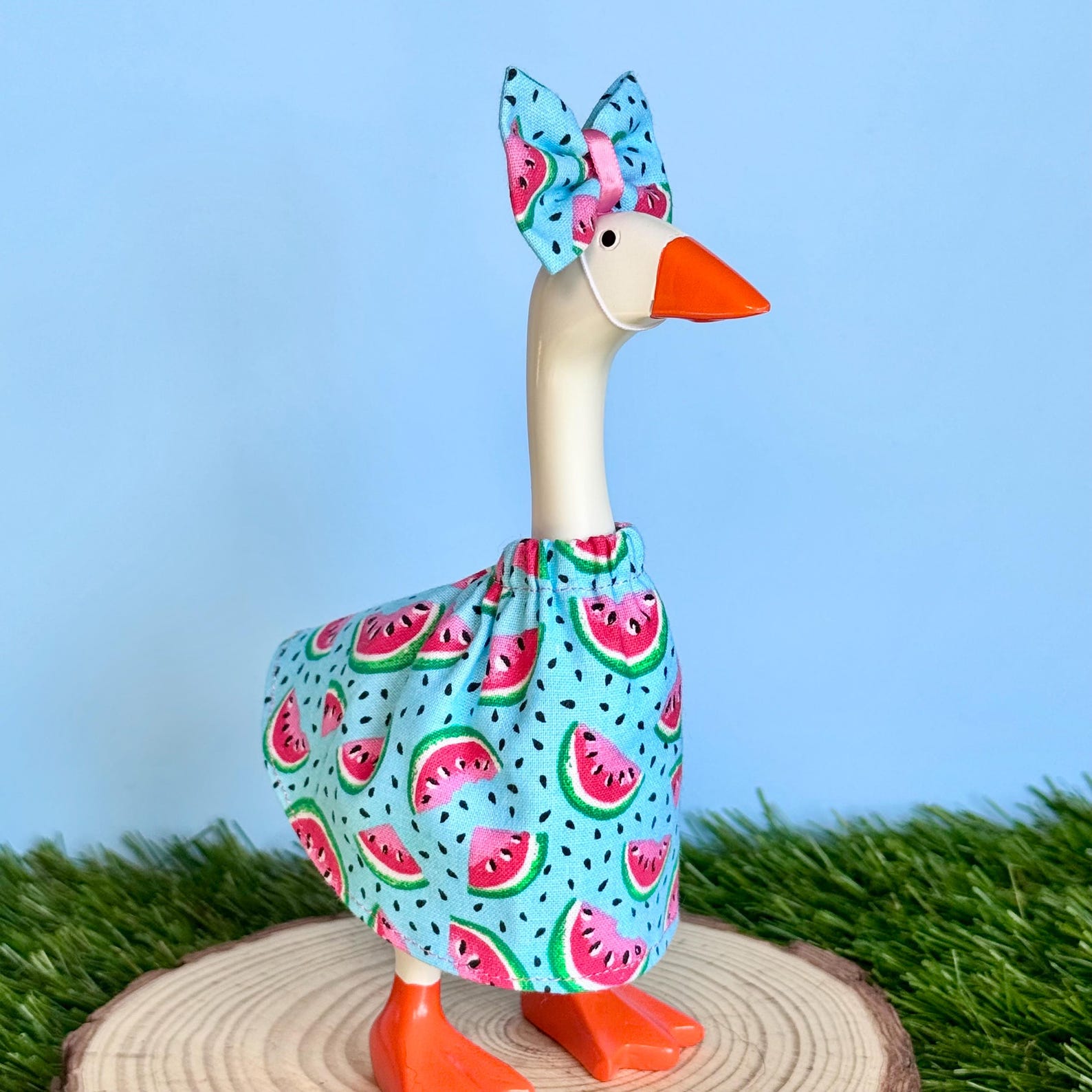 Watermelon Dress & Bow 7” Desk Goose Outfit | Goose Spring Clothes ...