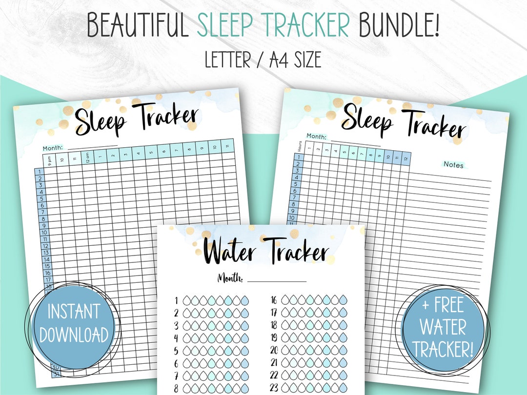 Sleep Tracker | Sleep Journal Printable | Sleep Log Chart | Monthly ...