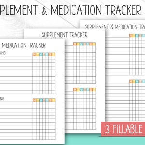 Supplement, Medication Tracker, EDITABLE, PRINTABLE, Supplement Tracker, Meds Tracker, Health and Wellness, Meds List, Track Medications