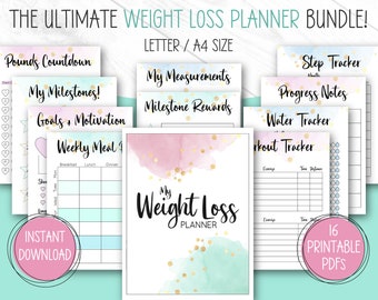 Weight Loss Tracker | Weight Loss Planner | Weight Loss Journal | Weight Loss Printable | Weight Loss Chart | Weight Loss | Weight
