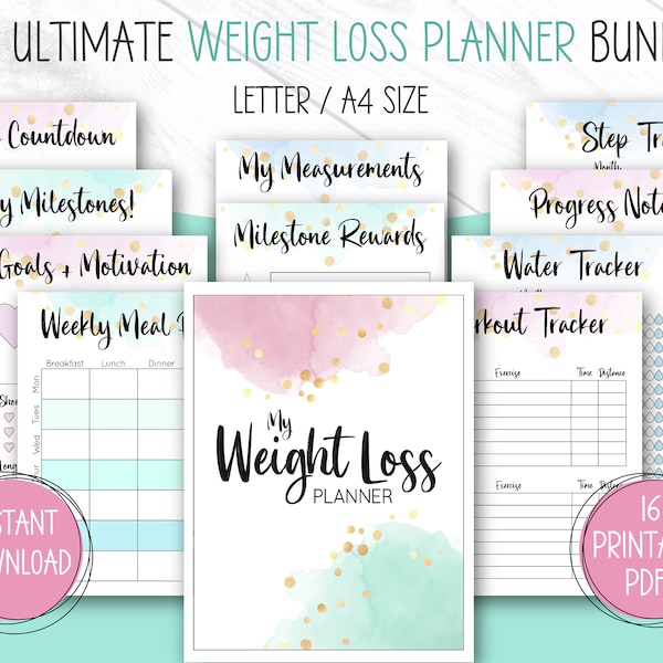 Weight Loss Journal, Weight Loss Tracker, Weight Loss Printable, Weight Loss Printable, Weight Loss Tracker Printable, Weight Loss Chart