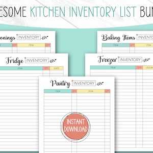 The Ultimate Kitchen Inventory Lists Bundle for Fridge, Pantry and Freezer Inventory Tracking, Kitchen Organization for Moms and Families