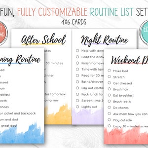 Routine Cards, EDITABLE, PRINTABLE, Routine Chart for Kids, Routine Planner, Routine Chore Chart, Routine Checklist, Daily Routine Checklist