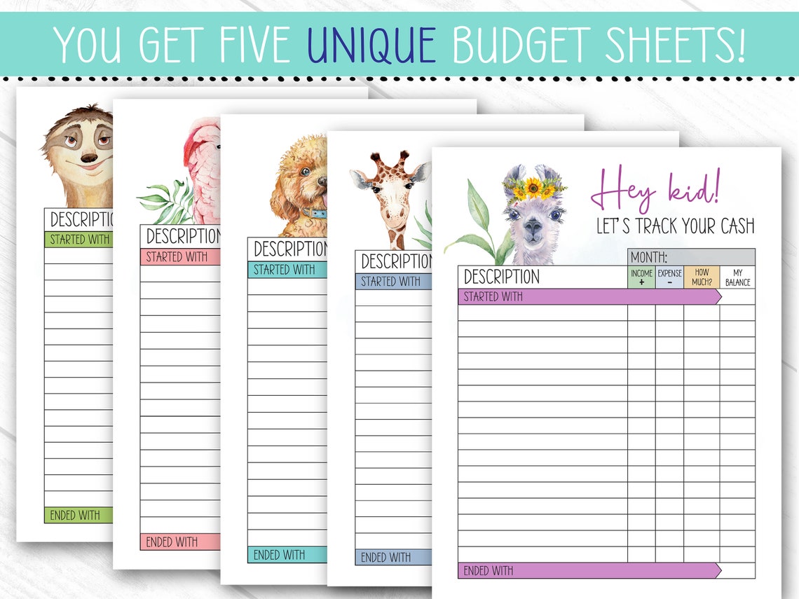 Kids Money Tracker PRINTABLE Kids Savings Tracker Kids | Etsy