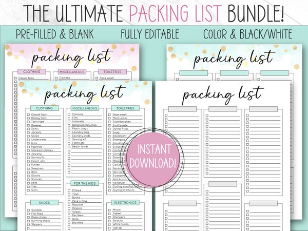 Ultimate Packing List Etsy Canada Ultimate Packing List Etsy Canada