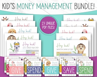 Kids Money Tracker | PRINTABLE | Savings Tracker | Kids Money Chart | Money Jar | Kids Allowance Chart | Budget Tracker | Income