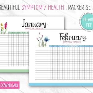 Symptom Tracker, Editable, Symptom Tracker Monthly, Symptom Tracker Journal, Symptom Tracker Printable, Symptoms, Mental Health Tracker