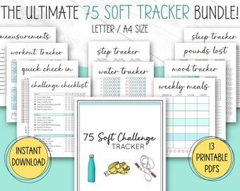 75 Soft Challenge Tracker, 75 Soft Challenge, 75 Soft Challenge Printable, 75 Soft Challenge, Bearbeitbar, 75 Tage Soft Challenge, 75 Soft Checkliste