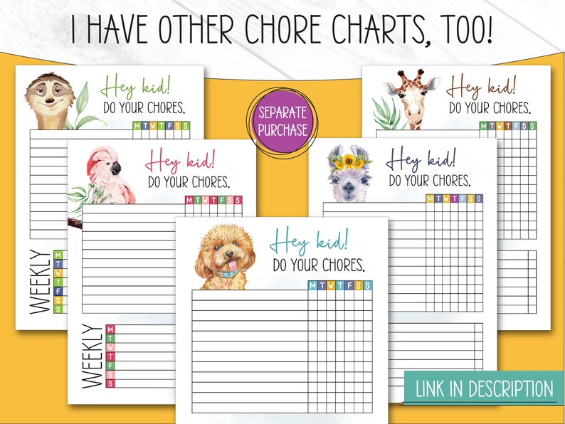 Kinder-Chor chart, Kinder-Chor-Chart, Chor-Checkliste, Chor-Chart zum Ausdrucken, Druckbares Chore Chart, editierbare Chore Chart Bild 6