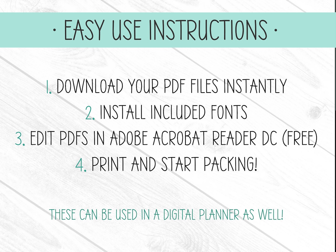 Packing List EDITABLE and PRINTABLE Packing List Template - Etsy