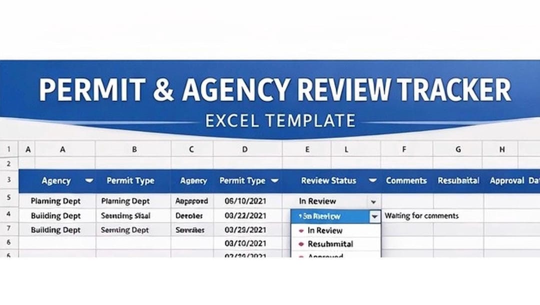 Permit & Agency Review Tracker | Excel Project Management Template ...