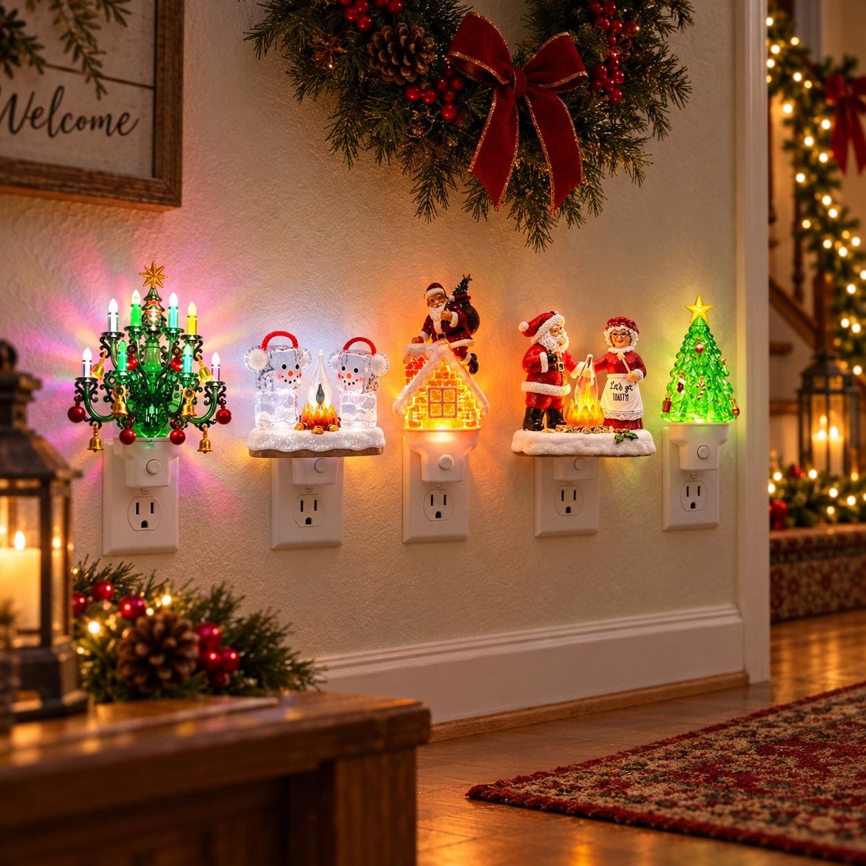 Vintage Santa Light - Etsy