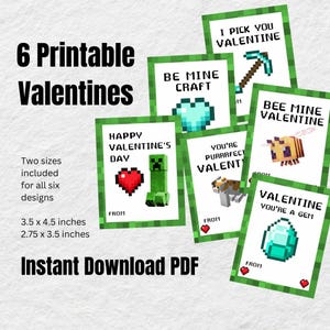 Cartes de jeu vidéo pour la Saint-Valentin, Cartes de jeu vidéo pour la Saint-Valentin, Cartes de Saint-Valentin pour garçons, Cartes de Saint-Valentin pour l'école, Cartes de Saint-Valentin pour enfants à imprimer