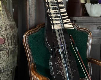 Handcrafted 16-String Electro-Acoustic Nyckelharpa, Scandinavian Bowed Instrument