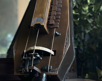 3-String Handmade Acoustic Hurdy-Gurdy with Trompette Medieval Traditional Wheel Lyre Musical Instrument