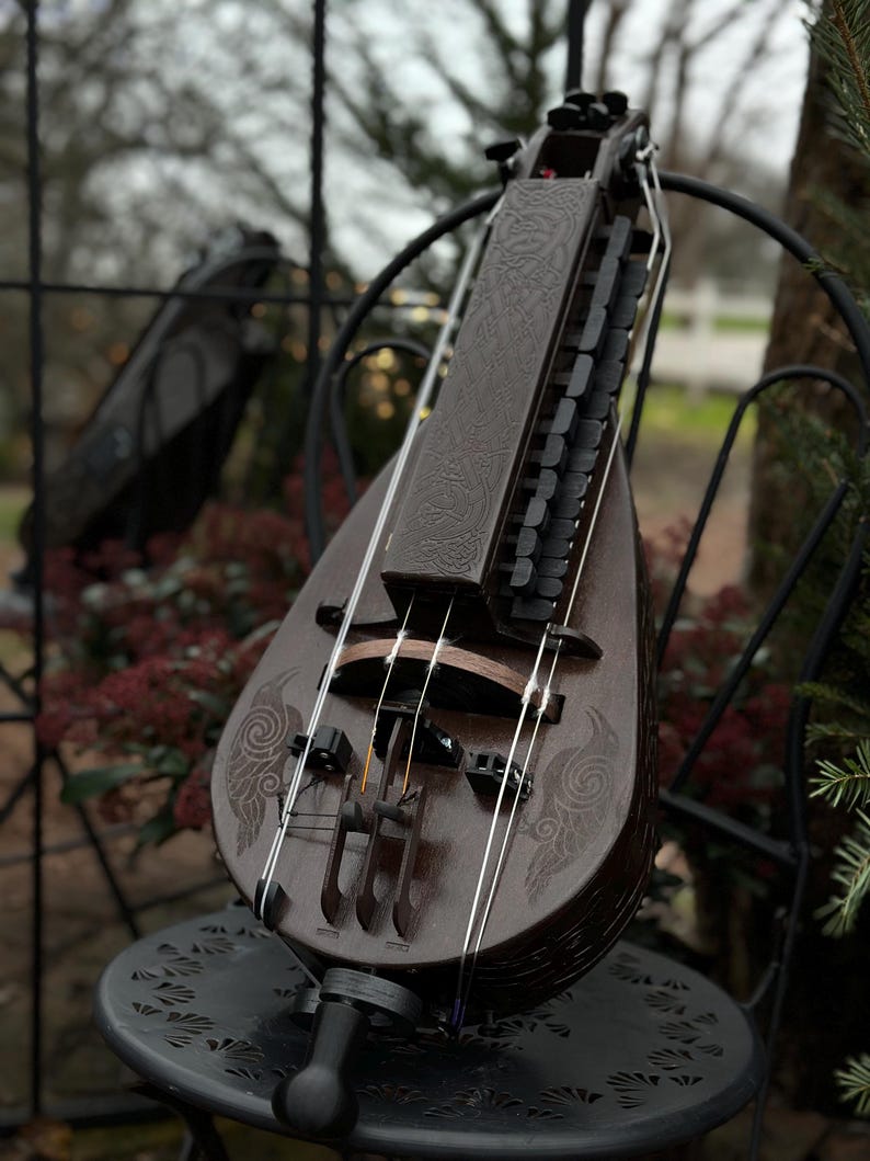 Handmade Electric Acoustic Hurdy-gurdy, 6-string Wheel Lyre Musical ...