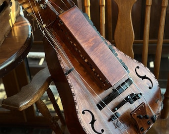 Handmade Acoustic Hurdy-Gurdy, Handcrafted Hurdy Gurdy, 20-String Wheel Lyre Musical Instrument