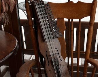 Electric Acoustic Nyckelharpa Sweden Violin with Bow, Key Harp Viola - 16 string - Handmade Nickelharpa