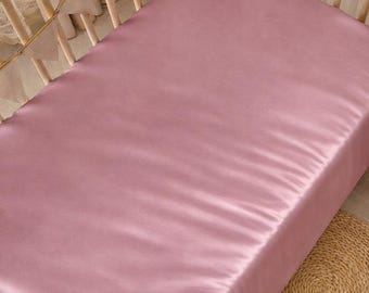 Satin Cot Sheet | Baby Hair Loss, Anti Bald Spot Protection, Silky Feel Bedding (71x132cm)
