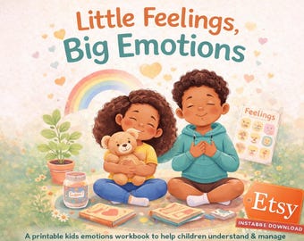 Kinder Emotionen Arbeitsbuch | Gefühle Aktivitäten, Bewältigungsfähigkeiten, Angst Unterstützung (digitaler Download)