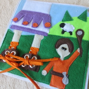 PDF Pattern: David and Goliath Bible Story Quiet Book Page