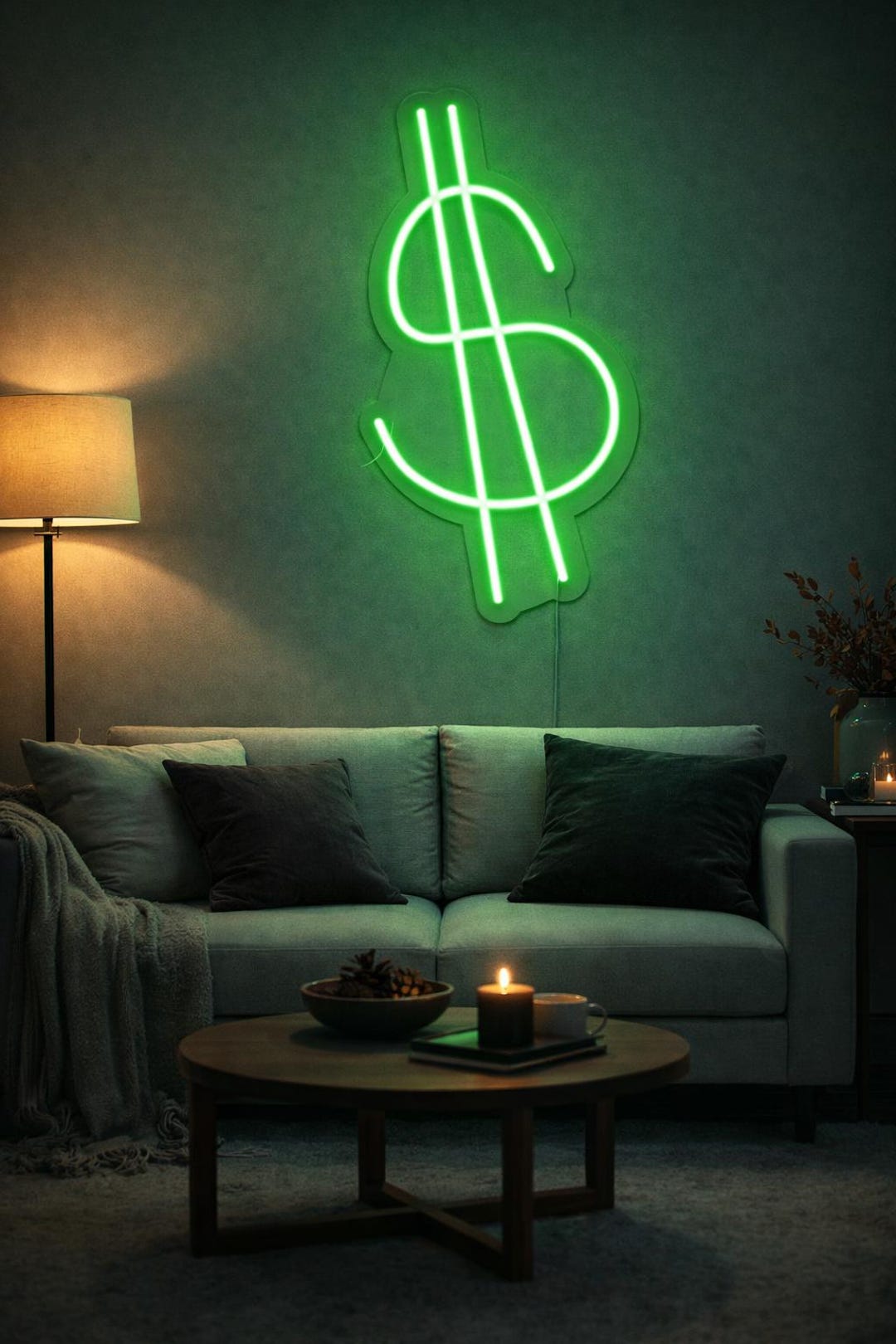 Dollar Sign Neon Light – Money Neon Sign for Office, Business Wall LED ...