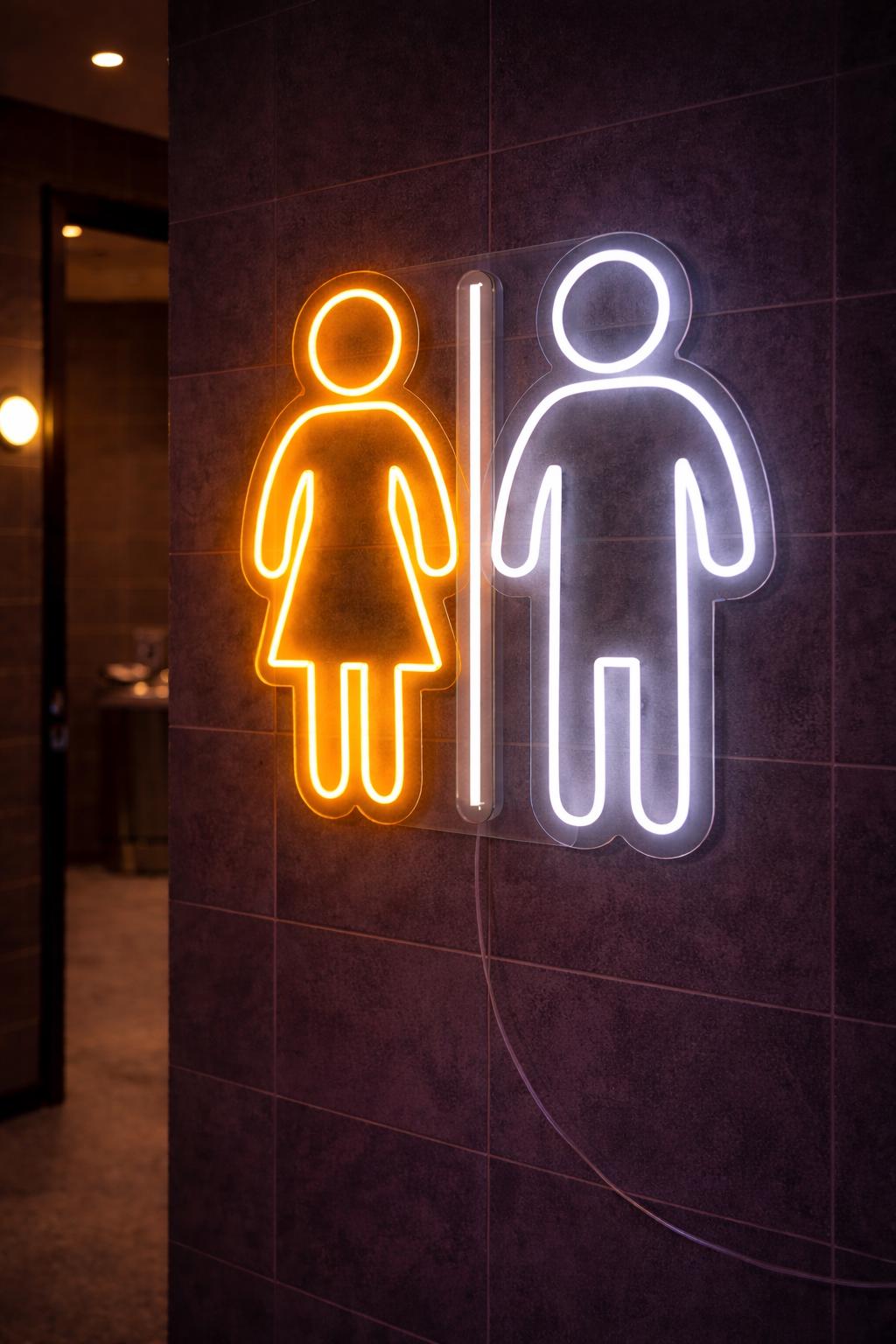 Wc Neon Restroom Neon Sign | Bathroom Neon Light | WC Neon Sign for Bar ...