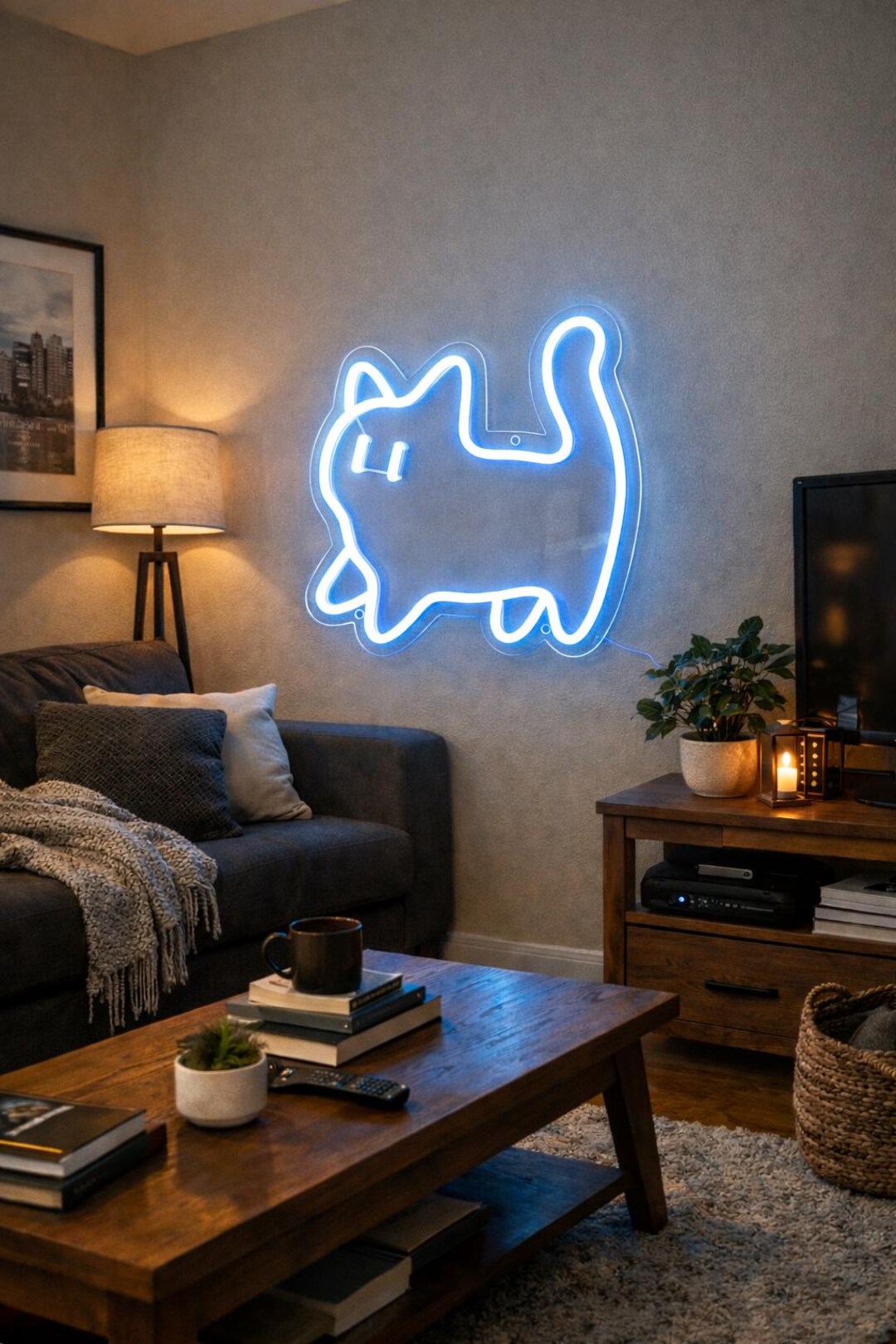 Cat Neon Sign | Cute Cat LED Neon Light | Handmade Neon Wall Sign ...