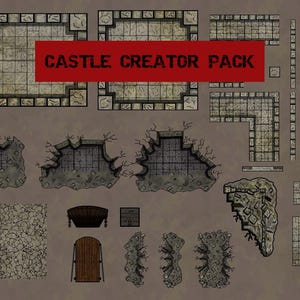 DnD Fantasy Castle-kartläggningskit för Photoshop etc.