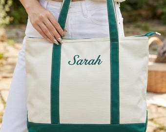 Custom Embroidered Canvas Tote Bag, Personalized Bridesmaid Gift, Bachelorette Wedding Welcome Bag