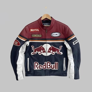 Red bull racing leather jacket - Etsy 日本