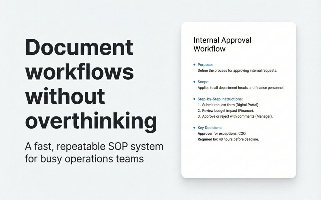 Internal SOP Documentation System | Editable SOP Templates | Process ...