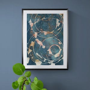 Celestial Currents - Cyanotype Print - contemporary wall art