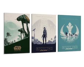 3 Panel Kriegsanime Filme Abstraktes Minimal Poster