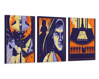 3 Panel Sterne Filme Abstraktes Minimal Poster