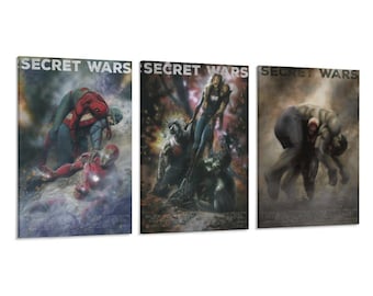3 Panel Hulk Spider Beauty Team Film Abstraktes Minimal Poster
