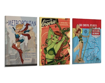 3 Panel The Queen of Atlantis Poison Ivy Supergirl Abstraktes Minimal Poster