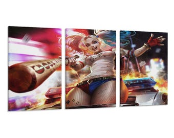3 Panel Little Ugly Girl Cricket Stick Abstrakt Minimal Poster